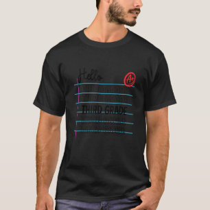 Camiseta Hola Papel Rayado de Tercer Grado Regreso a la Es