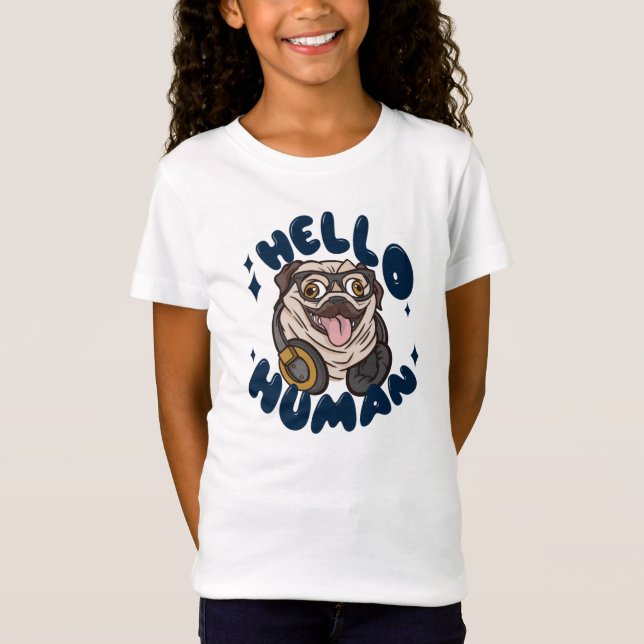 Camiseta Hola perro de Cute humano (Anverso)