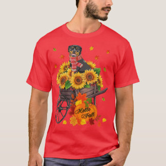 Camiseta Hola Perro De Rottweiler Caído En Sunflower Deja A