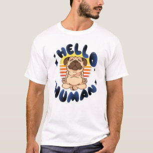 Camiseta Hola perro de yoga meditador humano