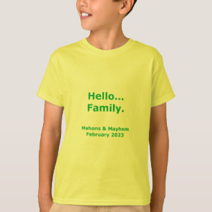 Camiseta Hola Personalizable de familia, Shirt