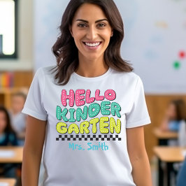Camiseta Hola Personalizable de kindergarten