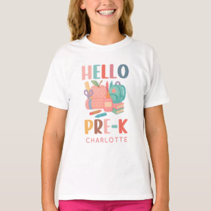 Camiseta Hola personalizada y personalizada de vuelta a la