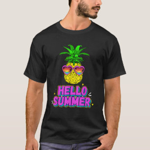 Camiseta Hola Pineapple De Verano Con Playa De Gafas De Sol