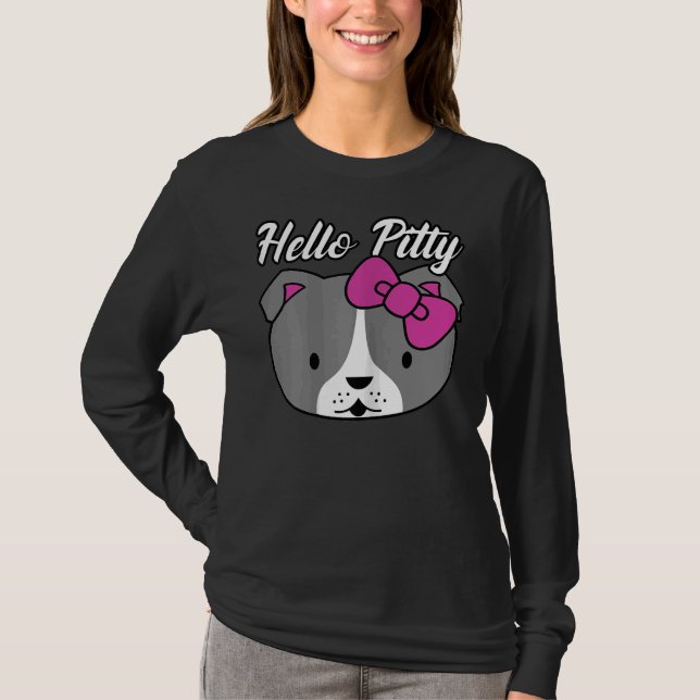 Camiseta Hola Pitty Love Pitbull Perro Pitbull Lover Pitbul (Anverso)