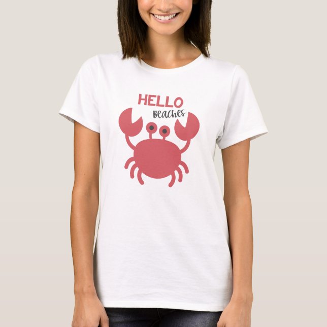 Camiseta Hola playas - Graciosa cita Personalizado de cangr (Anverso)
