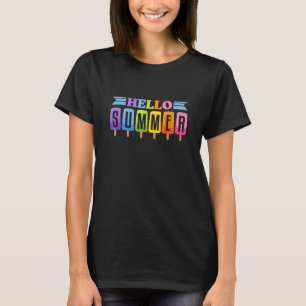 Camiseta Hola Popsicle de Verano  Popsicle de Postre Dulce
