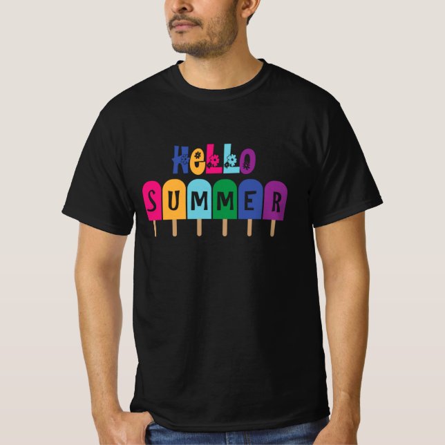 Camiseta Hola Popsicles de verano | Vacaciones en verano de (Anverso)