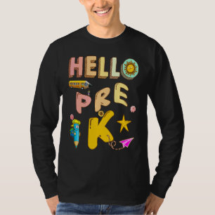 Camiseta Hola Pre K Aquí Vengo Profesor de Historia Profe