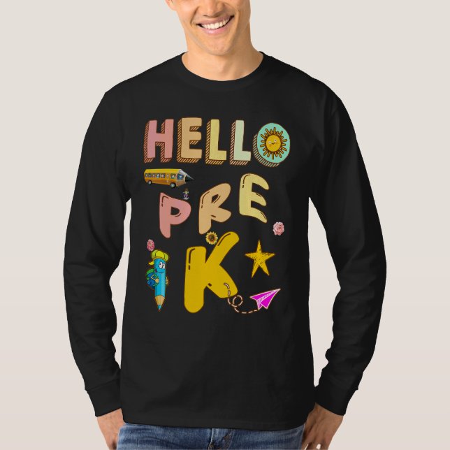 Camiseta Hola Pre K Aquí Vengo   Profesor de Historia Profe (Anverso)