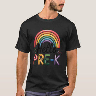 Camiseta Hola Pre-K Arcoiris De vuelta al cole Profesor Est