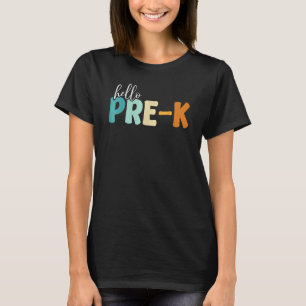 Camiseta Hola Pre K Boho Style Estudiantes Té de Regreso a