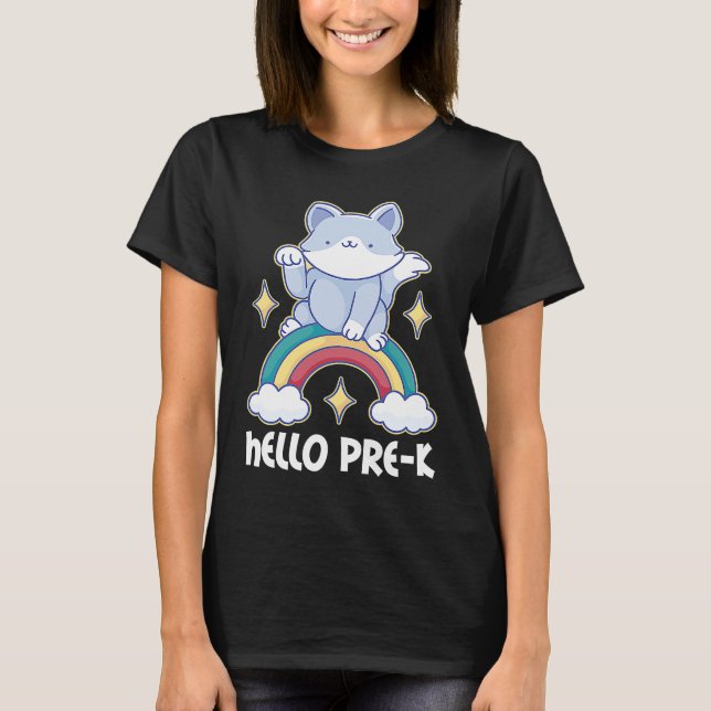 Camiseta Hola Pre K con Cat para la escuela (Anverso)