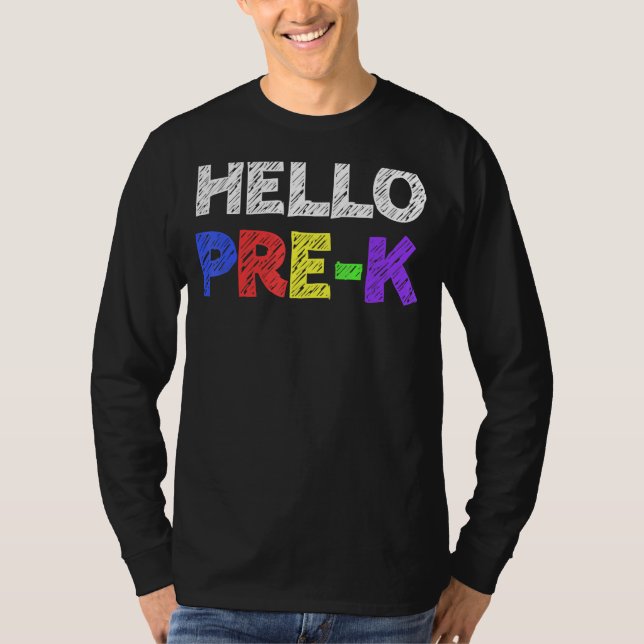 Camiseta Hola Pre K De Vuelta A La Escuela (Anverso)