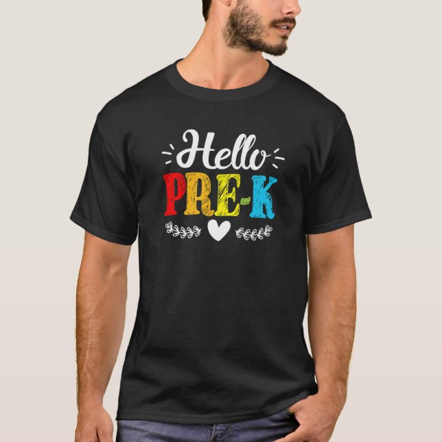 Camiseta Hola Pre K De Vuelta A La Escuela (Anverso)