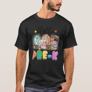 Camiseta Hola Pre K Leopard Heart Pencil Chicas Niños De Nu