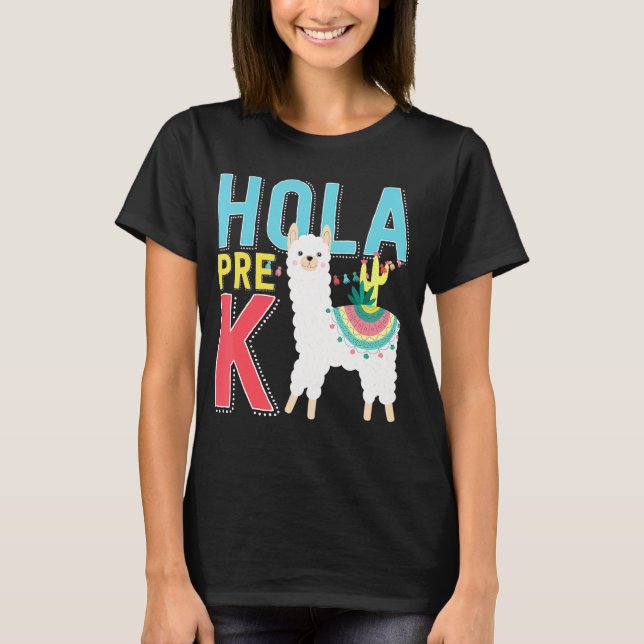 Camiseta Hola pre K Llama a los niños profesores de preesco (Anverso)