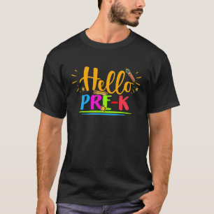Camiseta Hola Pre K Shirt Divertido De Vuelta Al Profesor D
