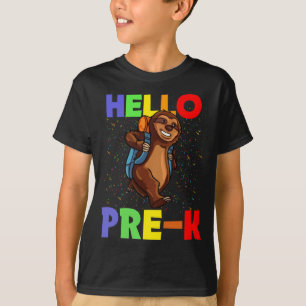 Camiseta Hola Pre-K Sloth de vuelta a la escuela