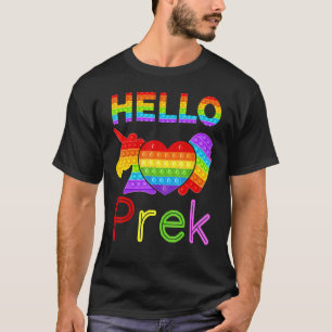 Camiseta Hola Pre K Vuelta Al Cole Poppin Pop It Profesor B