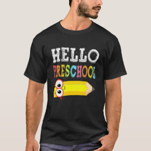 Camiseta Hola Preescolar De Nuevo A La Escuela