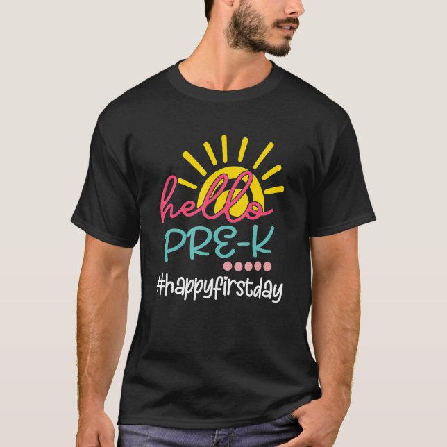 Camiseta Hola Preescolar De Preescolar Feliz Primer Día De  (Anverso)