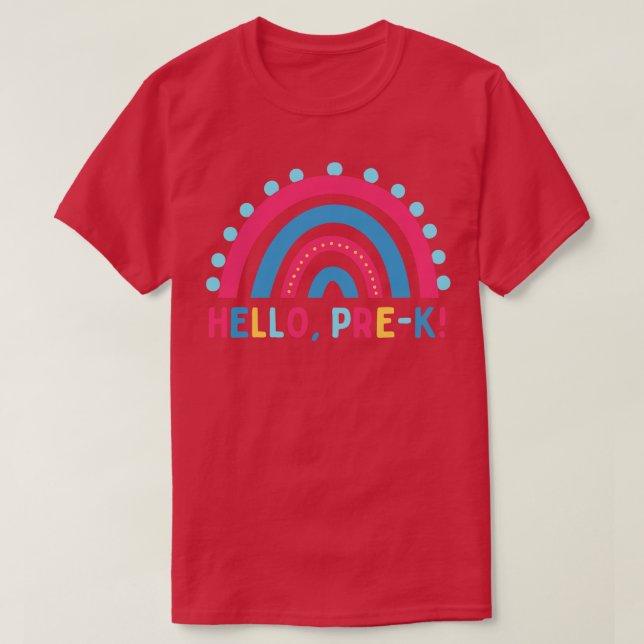 Camiseta Hola preescolar de primer día de preescolar 2 (Diseño del anverso)