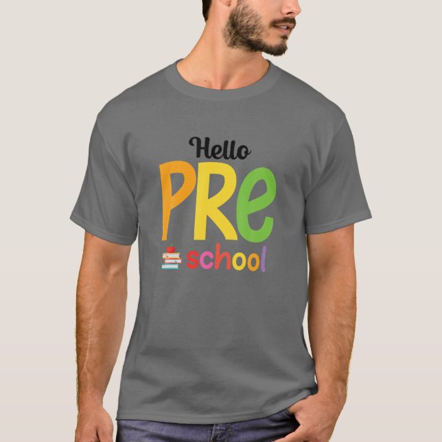 Camiseta Hola Preescolar De Vuelta A La Escuela Maestra Pri (Anverso)