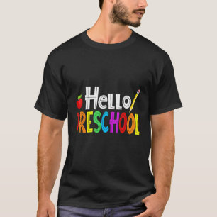 Camiseta Hola Preescolar Lápiz Apple Pre K Regreso a la Esc