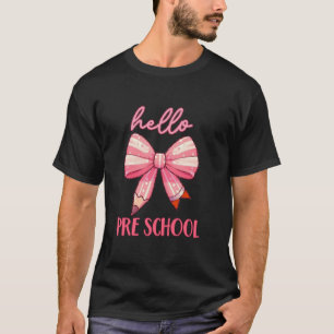 Camiseta Hola Preescolar Lápiz Bow Coquette Bow Back To S