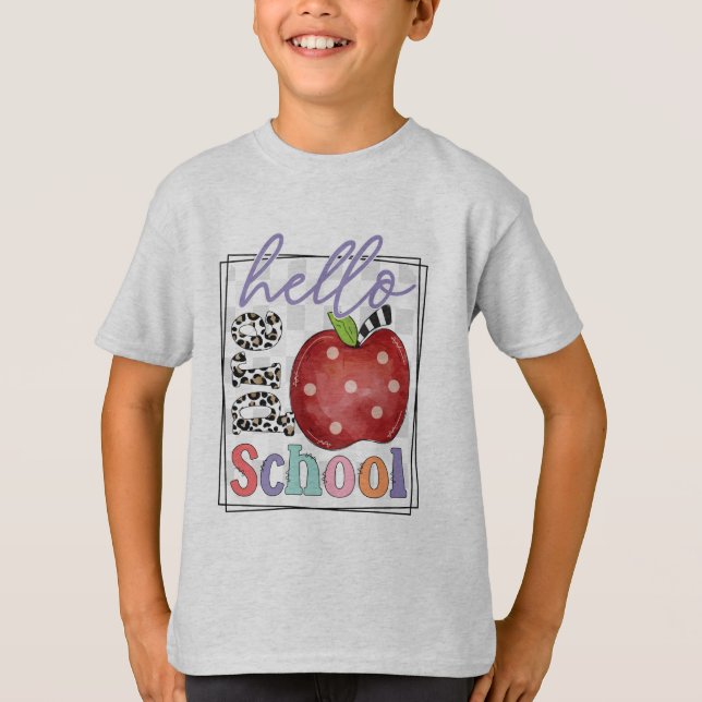 Camiseta Hola preescolar, niño o Chica (Anverso)