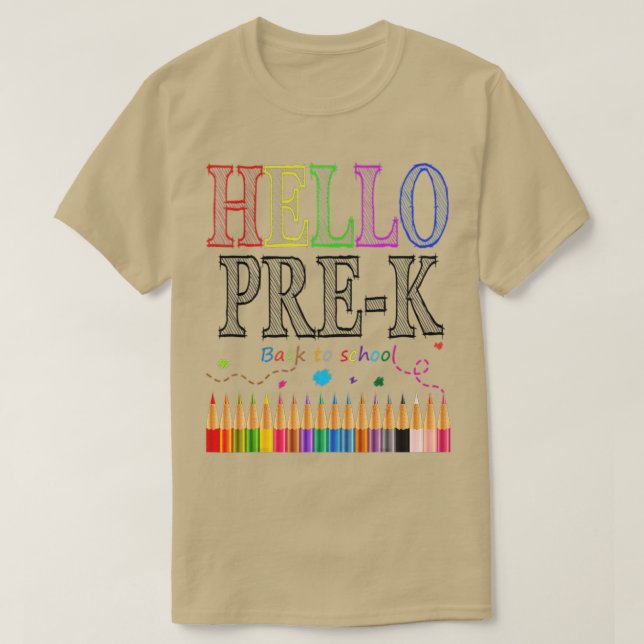 Camiseta Hola preescolar preescolar gran regalo escuela de  (Diseño del anverso)