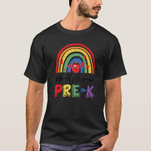 Camiseta Hola Preescolar Preescolar K Rainbow Feliz Primer