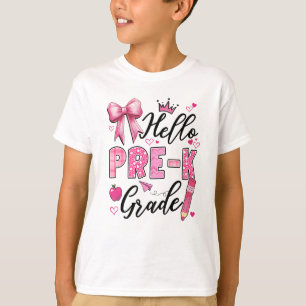 Camiseta Hola Preescolar Primer Día De Enseñanza Coquette