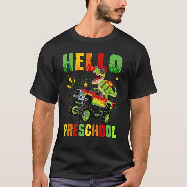 Camiseta Hola Preescolar Primer Día De La Escuela Infantil  (Anverso)