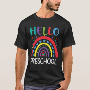 Camiseta Hola Preescolar Rainbow Boho De Vuelta A La Escuel