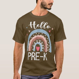 Camiseta Hola Prek Funny Boho Rainbow De Nuevo A La Escuela