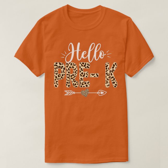 Camiseta Hola Prek Leopard De vuelta a la escuela (Diseño del anverso)