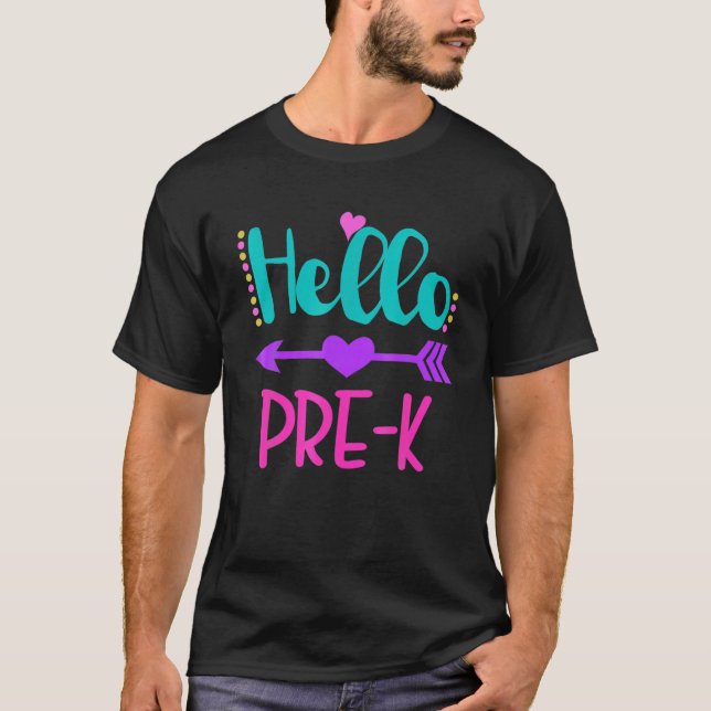 Camiseta Hola Prek Leopard Pencil De Nuevo A La Escuela (Anverso)