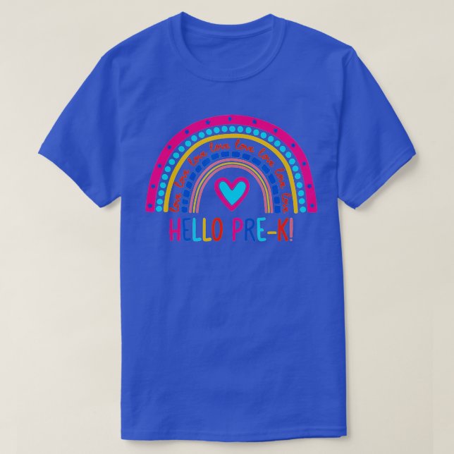 Camiseta Hola PreK Rainbow Para Profesores Chicas Estudiant (Diseño del anverso)