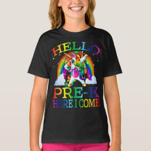 Camiseta Hola Preuniversitario Aquí Vuelvo Unicorn A La Esc