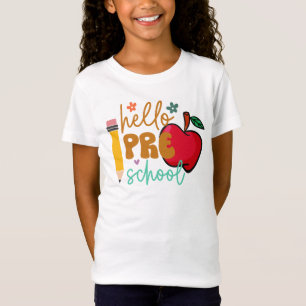 Camiseta Hola, primer día de clase preescolar