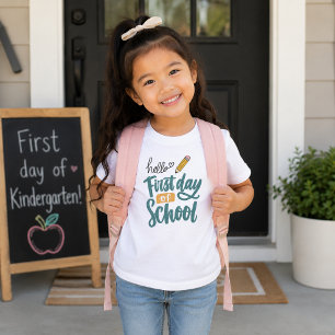Camiseta Hola Primer Día De Escuela   Día De Regreso A Clas