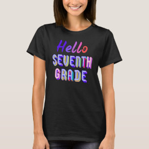 Camiseta Hola, Primer Día De La Escuela De 7º Grado De Vuel