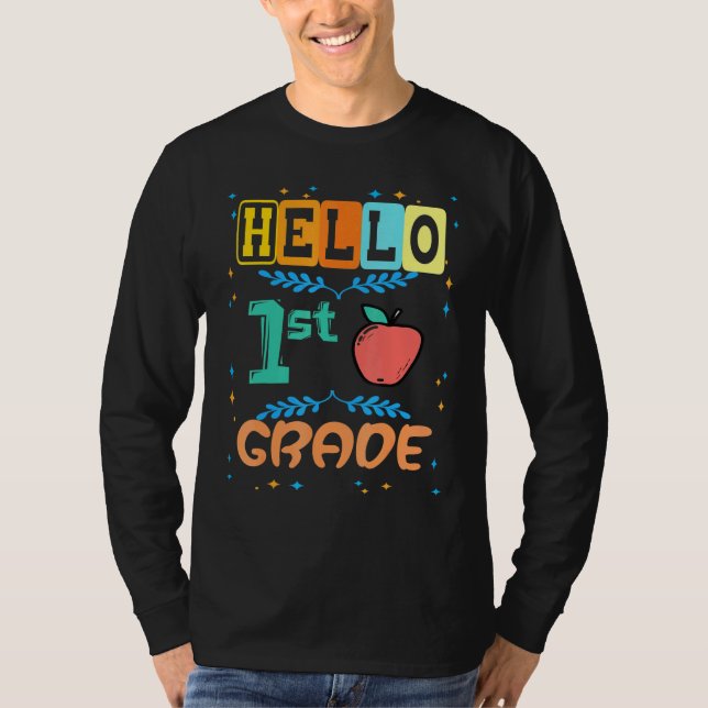 Camiseta Hola Primer Grado Apple Day Para Profesores Estudi (Anverso)