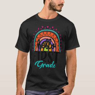 Camiseta Hola primer grado Cute Rainbow Happy First School