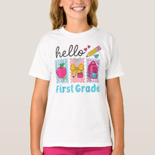 Camiseta Hola, primer grado de Chicas
