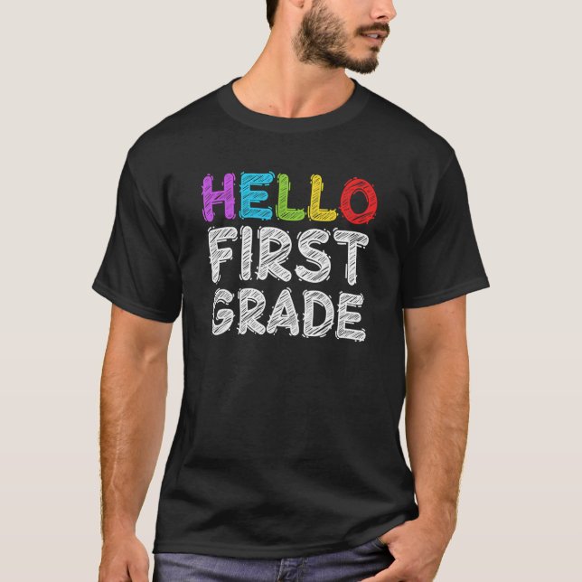 Camiseta Hola Primer Grado De Primer Grado De Vuelta A La E (Anverso)