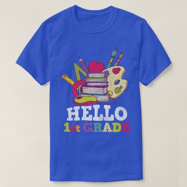 Camiseta Hola Primer Grado De Vuelta A La Escuela De Profes (Diseño del anverso)