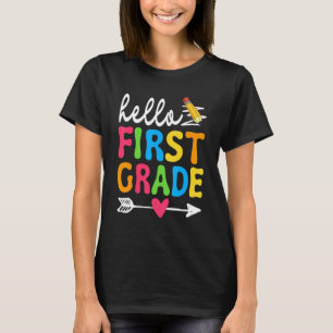 Camiseta Hola Primer Grado De Vuelta A La Escuela Hombres M
